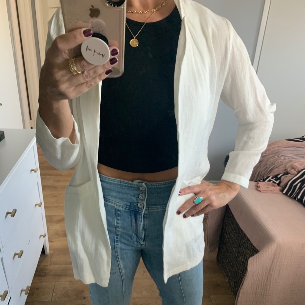 White linen blazer
